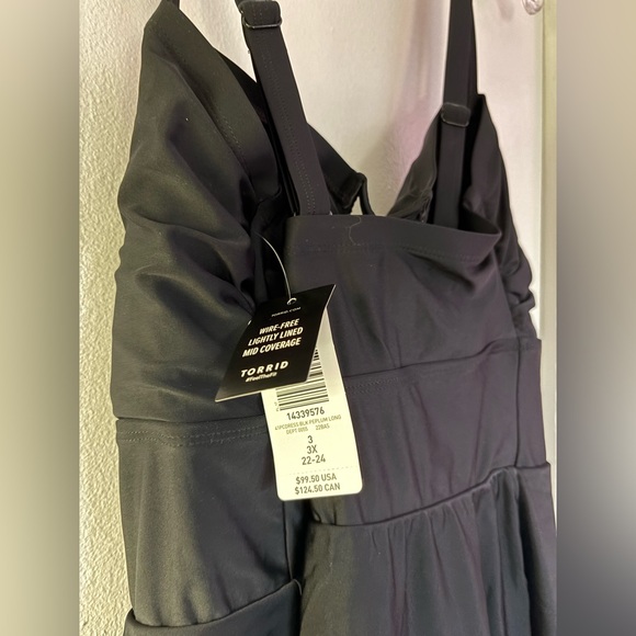 NWT Torrid Black Lattice Front Adjustable Strap Swim Dress Size 3 - Picture 4 of 5